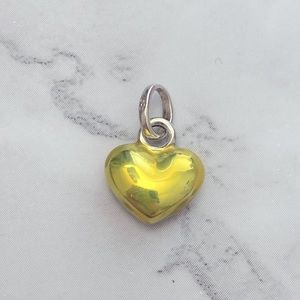 EUC Links of London sterling silver yellow enamel heart charm